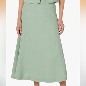 The Drop Sicily Linen Chic Iceberg Green  A-Line Skirt size XS